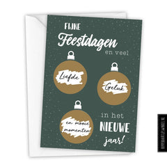 Kerst kraskaart | Groen/Goud